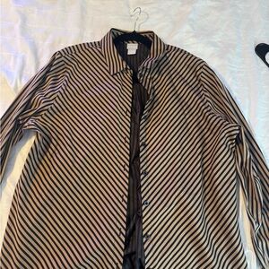 Chico's Black and Brown Striped Shirt